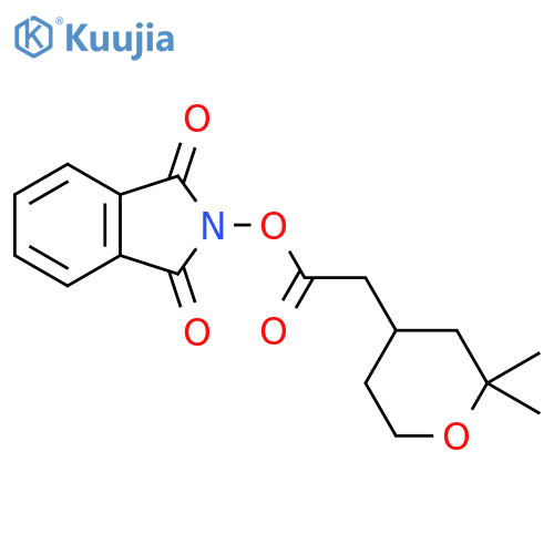 1,3-dioxo-2,3-dihydro-1H-isoindol-2-yl 2-(2,2-dimethyloxan-4-yl)acetate structure