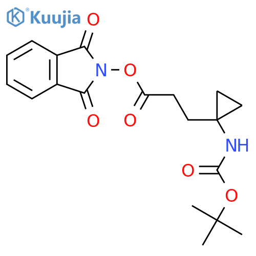 1,3-dioxo-2,3-dihydro-1H-isoindol-2-yl 3-(1-{[(tert-butoxy)carbonyl]amino}cyclopropyl)propanoate structure