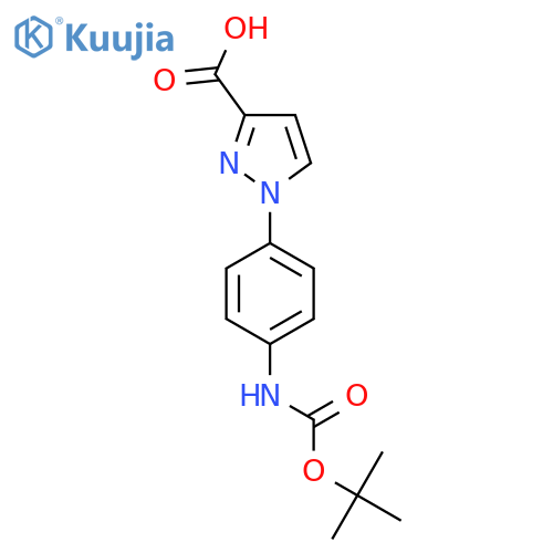 1-(4-{[(tert-butoxy)carbonyl]amino}phenyl)-1H-pyrazole-3-carboxylic acid structure
