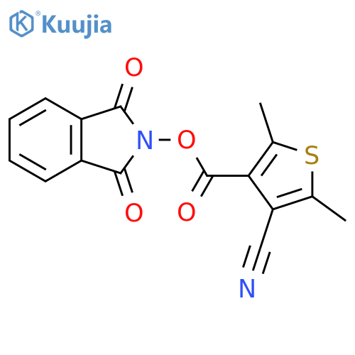 1,3-dioxo-2,3-dihydro-1H-isoindol-2-yl 4-cyano-2,5-dimethylthiophene-3-carboxylate structure