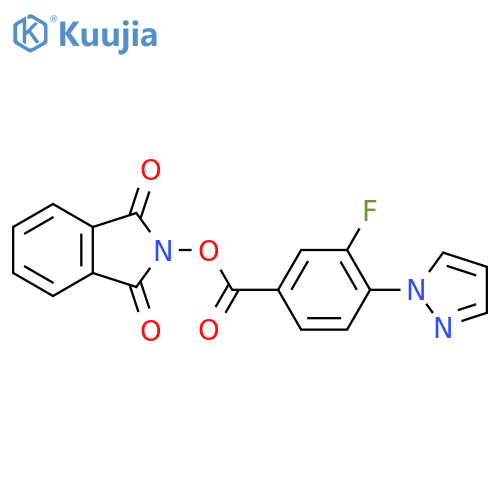 1,3-dioxo-2,3-dihydro-1H-isoindol-2-yl 3-fluoro-4-(1H-pyrazol-1-yl)benzoate structure