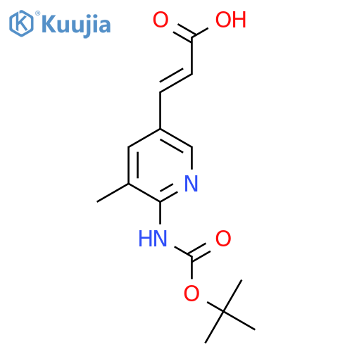 3-(6-{(tert-butoxy)carbonylamino}-5-methylpyridin-3-yl)prop-2-enoic acid structure