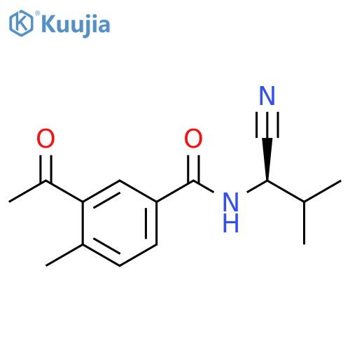 3-Acetyl-N-[(1R)-1-cyano-2-methylpropyl]-4-methylbenzamide structure