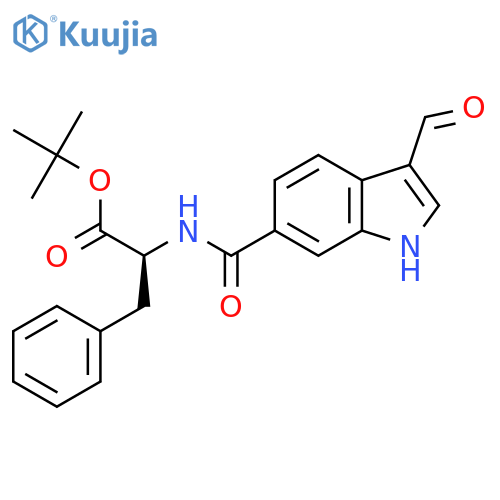 Tert-butyl (2S)-2-[(3-formyl-1H-indole-6-carbonyl)amino]-3-phenylpropanoate structure
