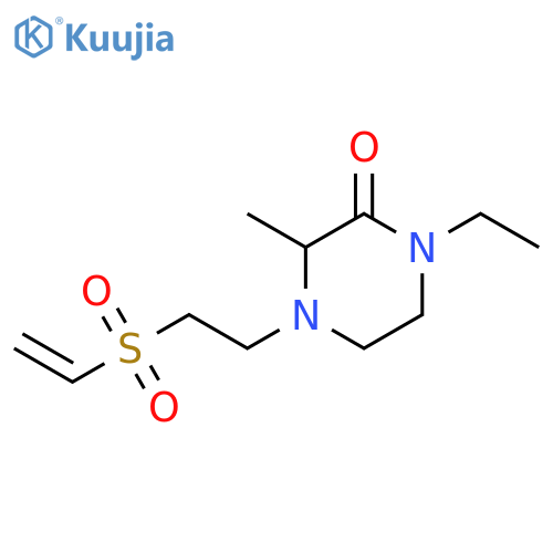 4-2-(ethenesulfonyl)ethyl-1-ethyl-3-methylpiperazin-2-one structure