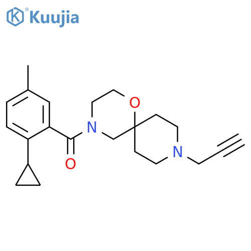 (2-Cyclopropyl-5-methylphenyl)-(9-prop-2-ynyl-1-oxa-4,9-diazaspiro[5.5]undecan-4-yl)methanone structure
