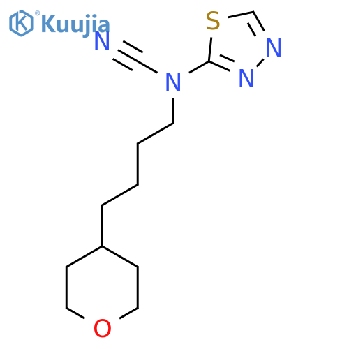 N-cyano-N-4-(oxan-4-yl)butyl-1,3,4-thiadiazol-2-amine structure