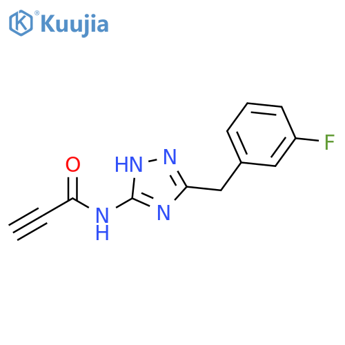 N-{3-(3-fluorophenyl)methyl-1H-1,2,4-triazol-5-yl}prop-2-ynamide structure