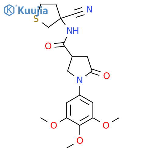 N-(3-Cyanothiolan-3-yl)-5-oxo-1-(3,4,5-trimethoxyphenyl)pyrrolidine-3-carboxamide structure