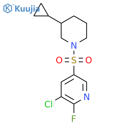 3-chloro-5-(3-cyclopropylpiperidin-1-yl)sulfonyl-2-fluoropyridine structure