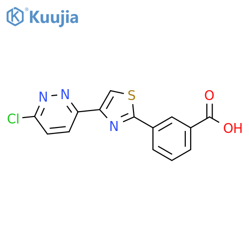 3-[4-(6-Chloro-3-pyridazinyl)-2-thiazolyl]benzoic acid structure