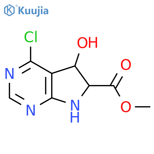 Methyl 4-chloro-5-hydroxy-6,7-dihydro-5H-pyrrolo[2,3-d]pyrimidine-6-carboxylate structure