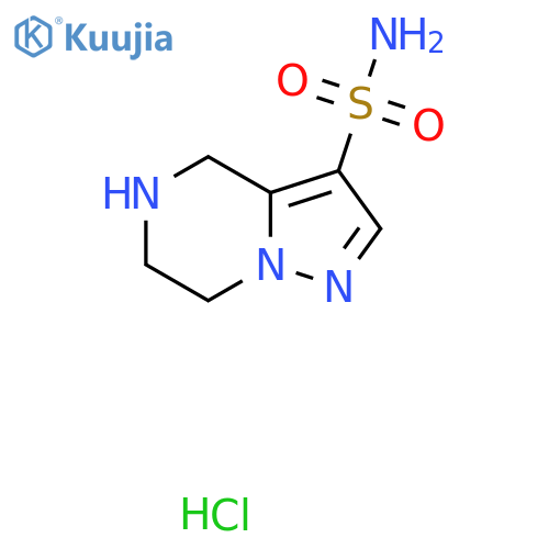 4,5,6,7-Tetrahydropyrazolo[1,5-a]pyrazine-3-sulfonamide;hydrochloride structure