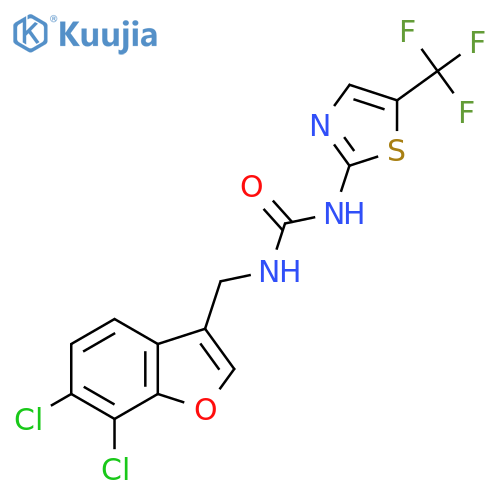 Urea, N-[(6,7-dichloro-3-benzofuranyl)methyl]-N'-[5-(trifluoromethyl)-2-thiazolyl]- structure