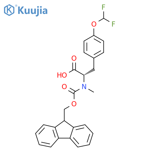 (2S)-3-[4-(difluoromethoxy)phenyl]-2-[9H-fluoren-9-ylmethoxycarbonyl(methyl)amino]propanoic acid structure