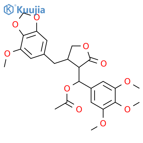 3,3',4,4',5,5',7-Heptahydroxy-8,8'-lignan-9,9'-olide; (7S,8S,8'R)-form, 3',4'-Methylene, 3,4,5,5'-tetra-Me ether, 7-Ac structure