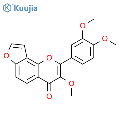 4H-Furo[2,3-h]-1-benzopyran-4-one,2-(3,4-dimethoxyphenyl)-3-methoxy- structure