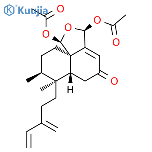 1H-Naphtho[1,8a-c]furan-5(3H)-one, 1,3-bis(acetyloxy)-6,6a,7,8,9,10-hexahydro-7,8-dimethyl-7-(3-methylene-4-penten-1-yl)-, (1R,3S,6aR,7S,8S,10aR)- structure
