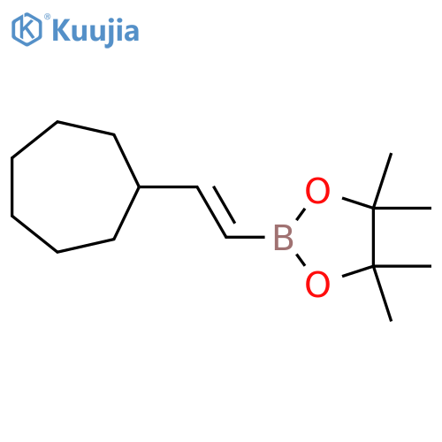 2-(2-Cycloheptylethenyl)-4,4,5,5-tetramethyl-1,3,2-dioxaborolane structure