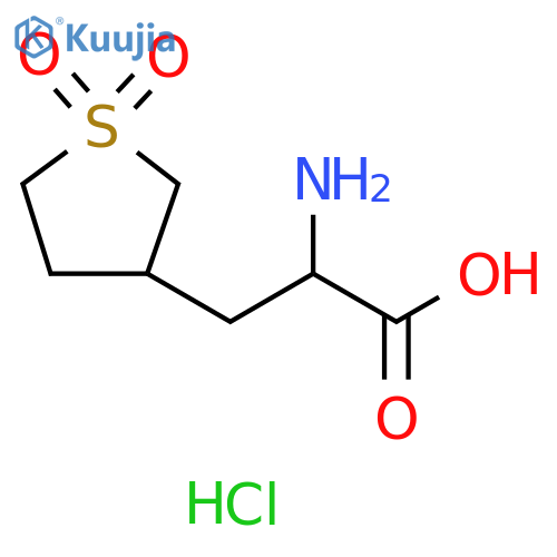 3-Thiophenepropanoic acid, α-aminotetrahydro-, 1,1-dioxide, hydrochloride (1:1) structure
