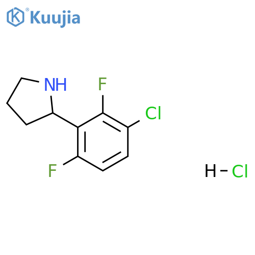 Pyrrolidine, 2-(3-chloro-2,6-difluorophenyl)-, hydrochloride (1:1) structure