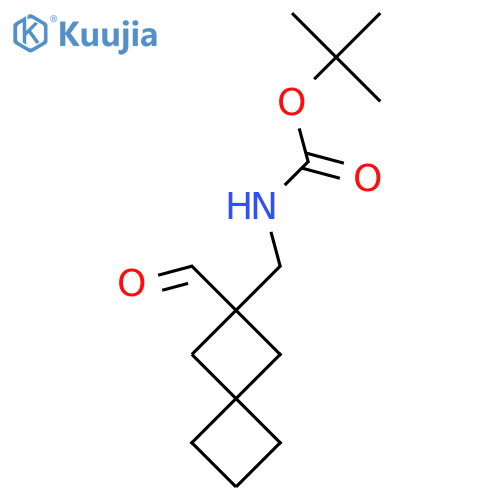 Tert-butyl N-[(2-formylspiro[3.3]heptan-2-yl)methyl]carbamate structure