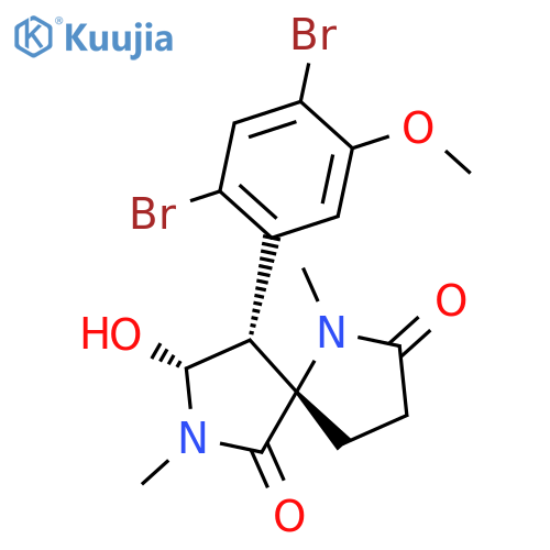 1,7-Diazaspiro[4.4]nonane-2,6-dione,9-(2,4-dibromo-5-methoxyphenyl)-8-hydroxy-1,7-dimethyl-, (5S,8R,9R)- structure