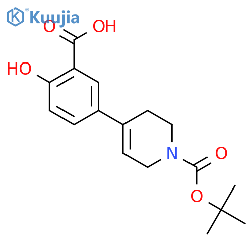 4-(3-Carboxy-4-hydroxyphenyl)-3,6-dihydro-2H-pyridine-1-carboxylic acid tert-butyl ester structure
