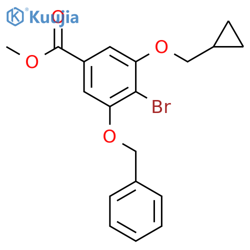 Benzoic acid, 4-bromo-3-(cyclopropylmethoxy)-5-(phenylmethoxy)-, methyl ester structure