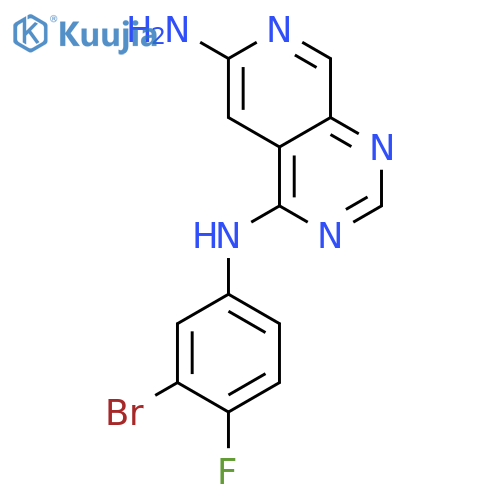 Pyrido[3,4-d]pyrimidine-4,6-diamine, N4-(3-bromo-4-fluorophenyl)- structure
