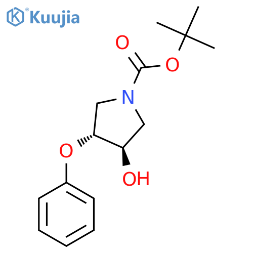 Rac-tert-butyl (3r,4r)-3-hydroxy-4-phenoxypyrrolidine-1-carboxylate structure