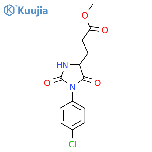 Methyl 3-[1-(4-chlorophenyl)-2,5-dioxoimidazolidin-4-yl]propanoate structure