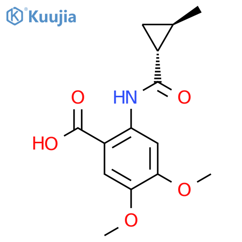 4,5-dimethoxy-2-[[(1R,2R)-2-methylcyclopropanecarbonyl]amino]benzoic acid structure