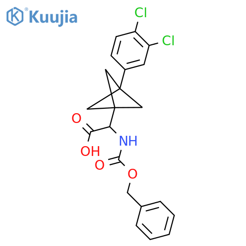 2-[3-(3,4-Dichlorophenyl)-1-bicyclo[1.1.1]pentanyl]-2-(phenylmethoxycarbonylamino)acetic acid structure