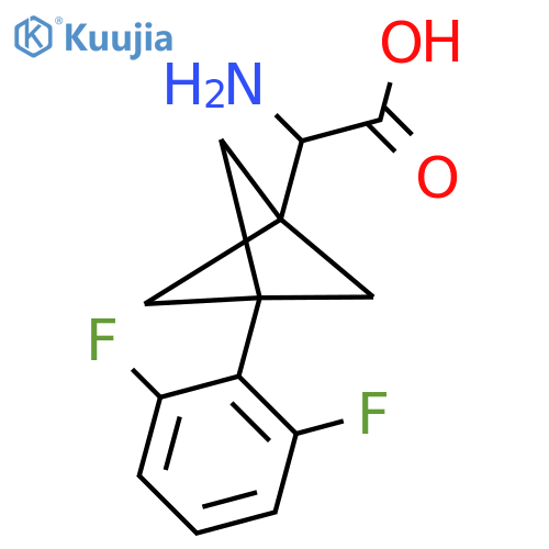 2-Amino-2-[3-(2,6-difluorophenyl)-1-bicyclo[1.1.1]pentanyl]acetic acid structure