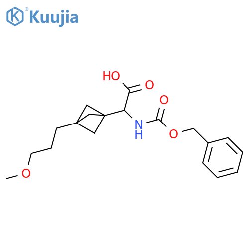 2-[3-(3-Methoxypropyl)-1-bicyclo[1.1.1]pentanyl]-2-(phenylmethoxycarbonylamino)acetic acid structure