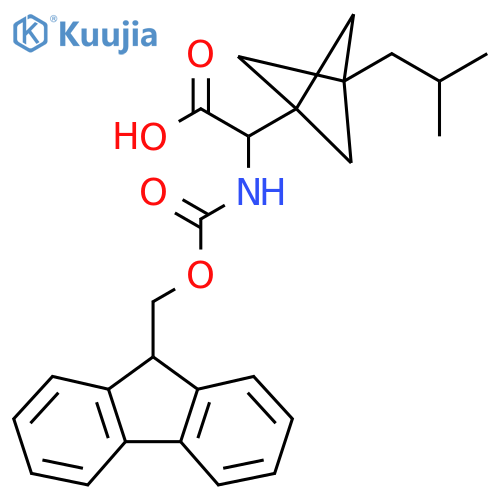 2-(9H-Fluoren-9-ylmethoxycarbonylamino)-2-[3-(2-methylpropyl)-1-bicyclo[1.1.1]pentanyl]acetic acid structure
