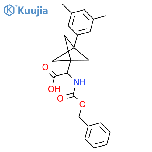 2-[3-(3,5-Dimethylphenyl)-1-bicyclo[1.1.1]pentanyl]-2-(phenylmethoxycarbonylamino)acetic acid structure