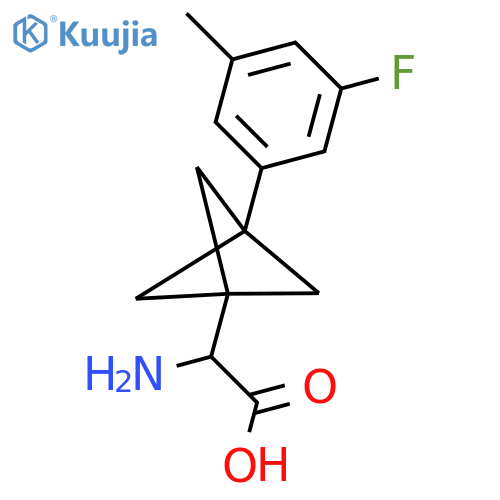 2-Amino-2-[3-(3-fluoro-5-methylphenyl)-1-bicyclo[1.1.1]pentanyl]acetic acid structure