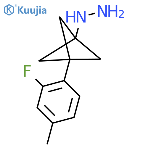 [3-(2-Fluoro-4-methylphenyl)-1-bicyclo[1.1.1]pentanyl]hydrazine structure