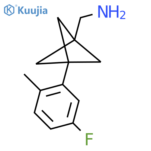 [3-(5-Fluoro-2-methylphenyl)-1-bicyclo[1.1.1]pentanyl]methanamine structure