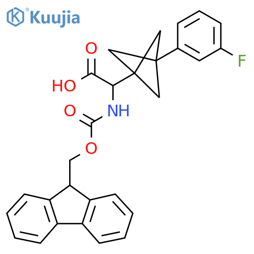 2-(9H-Fluoren-9-ylmethoxycarbonylamino)-2-[3-(3-fluorophenyl)-1-bicyclo[1.1.1]pentanyl]acetic acid structure
