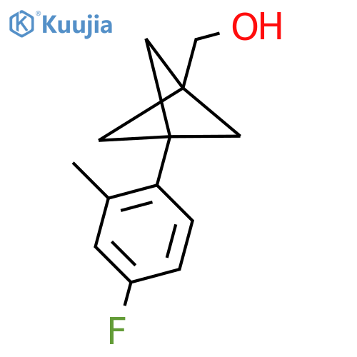 [3-(4-Fluoro-2-methylphenyl)-1-bicyclo[1.1.1]pentanyl]methanol structure
