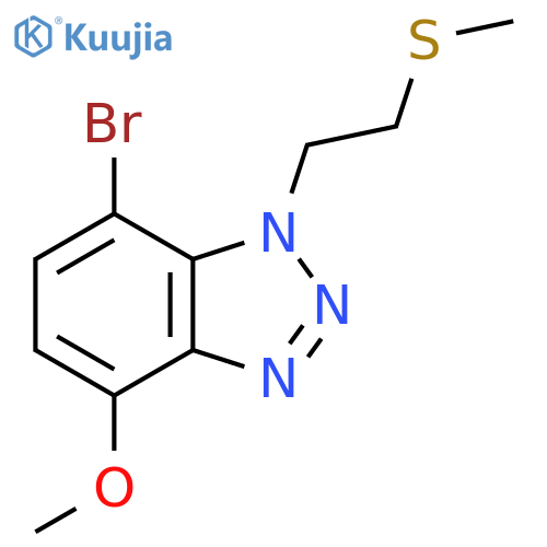 7-bromo-4-methoxy-1-[2-(methylsulfanyl)ethyl]-1H-1,2,3-benzotriazole structure