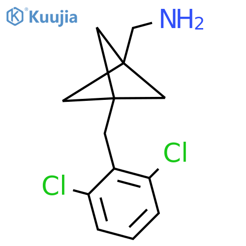 [3-[(2,6-Dichlorophenyl)methyl]-1-bicyclo[1.1.1]pentanyl]methanamine structure