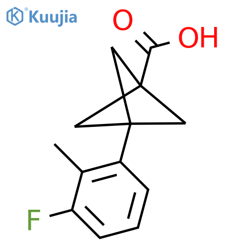 3-(3-Fluoro-2-methylphenyl)bicyclo[1.1.1]pentane-1-carboxylic acid structure