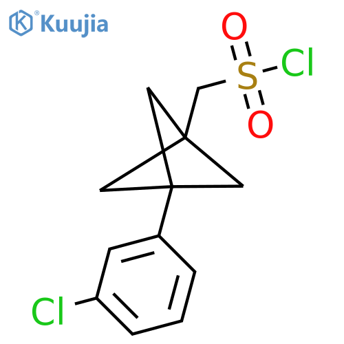 [3-(3-Chlorophenyl)-1-bicyclo[1.1.1]pentanyl]methanesulfonyl chloride structure