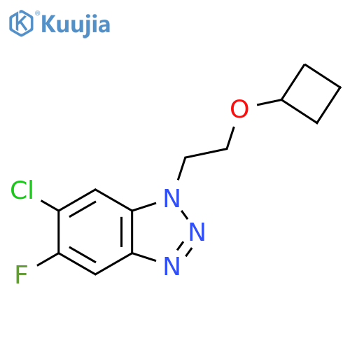6-chloro-1-(2-cyclobutoxyethyl)-5-fluoro-1H-1,2,3-benzotriazole structure