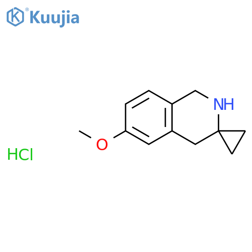 Spiro[cyclopropane-1,3′(2′H)-isoquinoline], 1′,4′-dihydro-6′-methoxy-, hydrochloride (1:1) structure