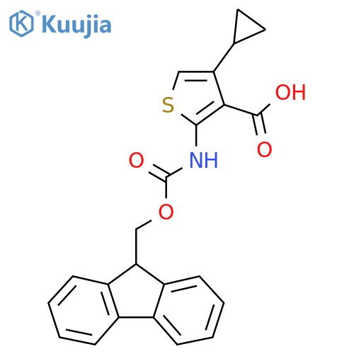 4-cyclopropyl-2-({[(9H-fluoren-9-yl)methoxy]carbonyl}amino)thiophene-3-carboxylic acid structure